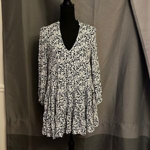 NWOT Zara black and white mini dress XS